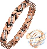 Vicmag Copper Magnetic Bracelet for Women Crystal Design 3500 Gauss Gift Box view 1