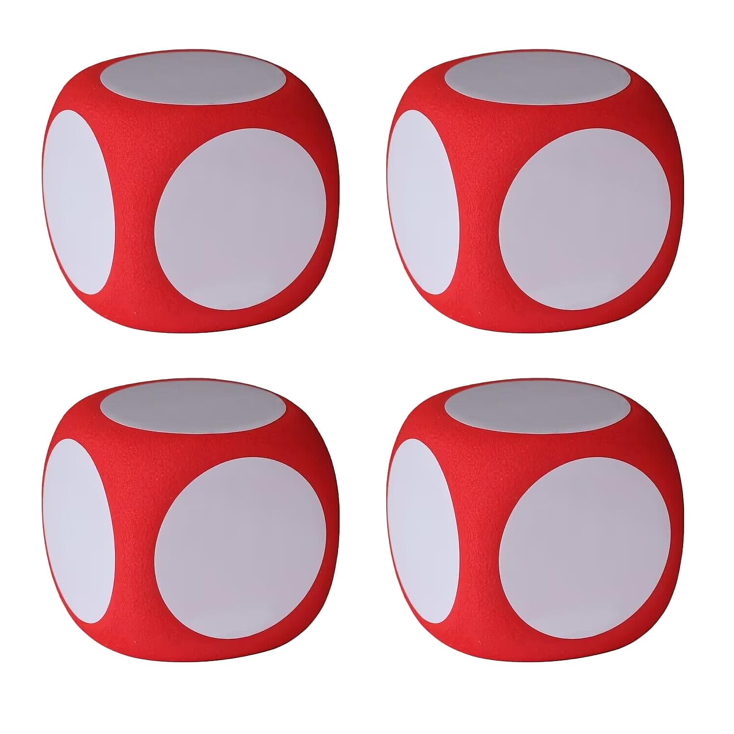 Bohue 4Pcs Dry Erase Foam Blank Dice - 6cm DIY Multipurpose Education Dice for Classroom Teaching & Playing