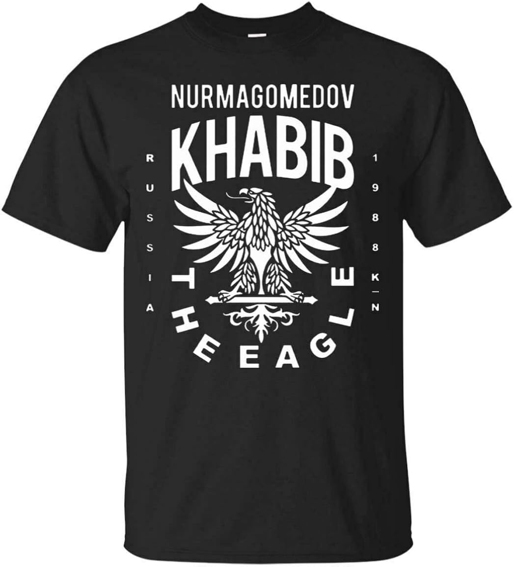 Khabib Eagle T-Shirt Khabib Nurmagomedov MMA UFC Men's Tee Shirt,Black,L : Amazon.co.uk