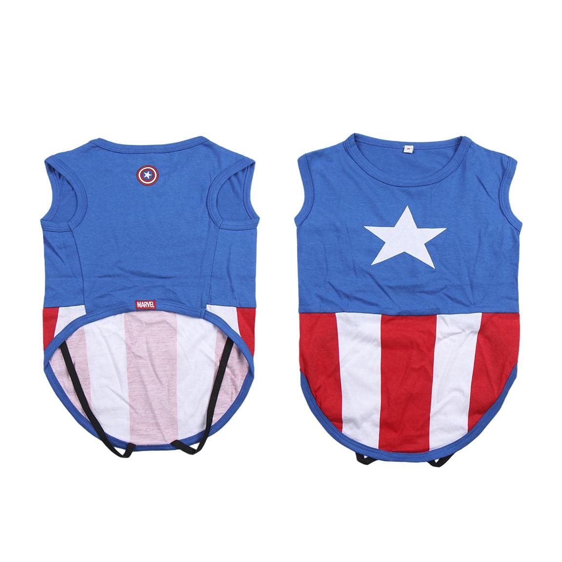 CERDÁ LIFE'S LITTLE MOMENTS Marvel Dog clothes and cat clothes. Captain America dog clothes for small dogs with Official Disney Marvel Licensed, Capitan América — image 1