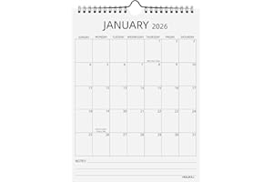 2026 Calendar, Yibukiu Wall Calendar 2026 18 Months January 2026 to June 2027, 8.5 x 11 inch Vertical Hanging Calendar for Ho