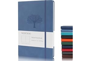 WERTIOO Journals Notebooks, Leather Diary Hardcover Classic Writing Notebook A5 160 Pages 107 gsm Thick Paper Business Gift f