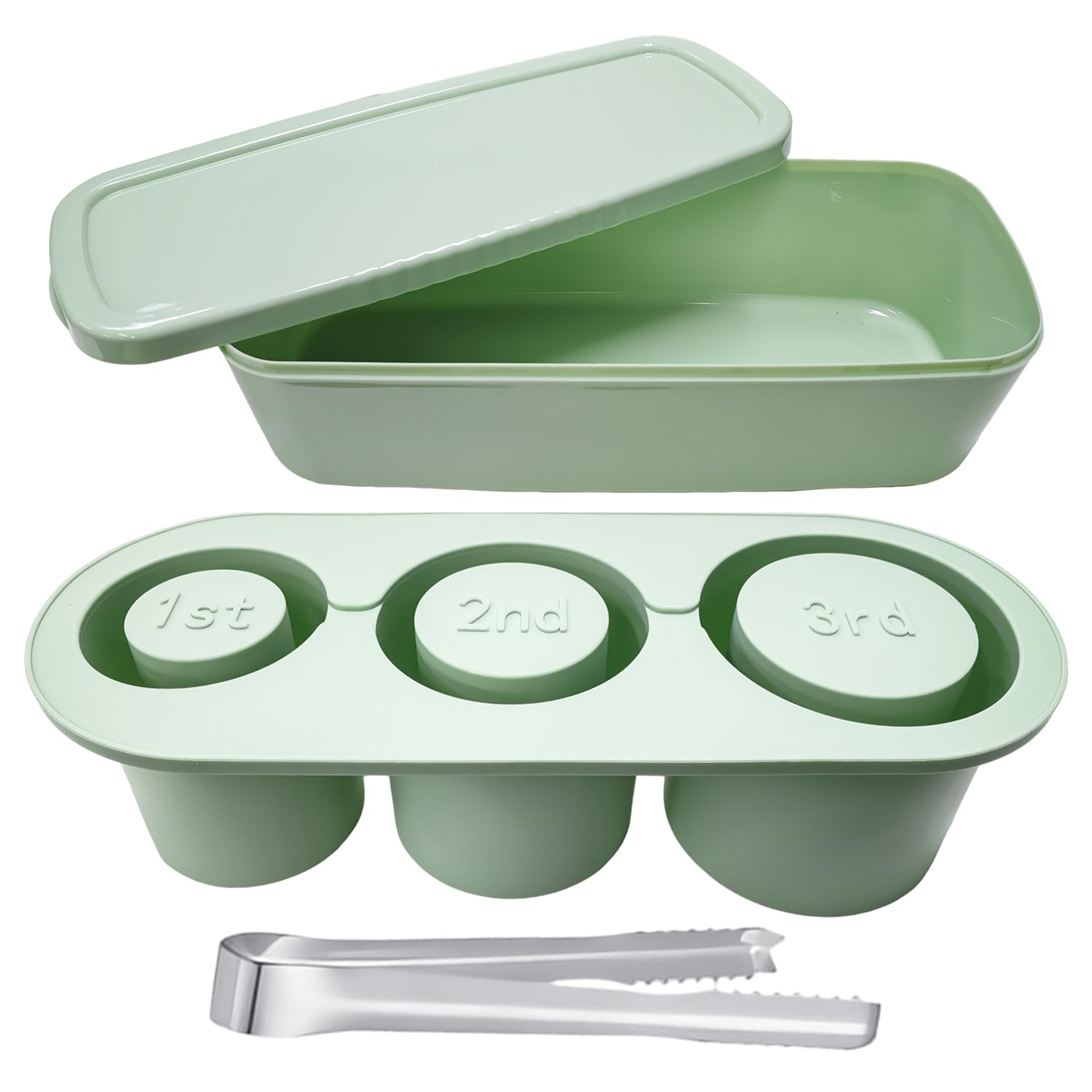 1 Piece of Ice Cube Mold, 1 Piece of 5-Inch Ice Clip, Silicone Ice Tray, Large Capacity Ice Tray, Ice Making Box, Ice Making Mold, Reusable Ice Cube Mold, Easy Release Ice Tray