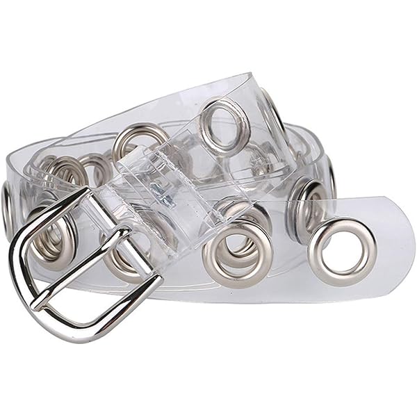WERFORU Ladies Clear Double Grommet Belts With Holes for Teens
