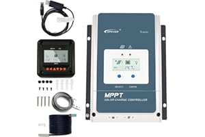 TEMANK EPEVER 50A MPPT Charge Controller 48V 36V 24V 12V Auto, Solar Negative Ground Solar Regulator MPPT 50amp Max.PV Input 150V 2500W fit for AGM Sealed Gel Flooded Battery