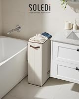 SOLEDI 70L Slim Laundry Basket with Lid Collapsible Hamper Removable Bag view 8