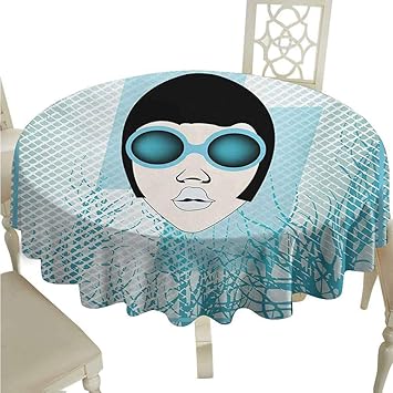 Amazon Com Duommhome Indie Spill Proof Tablecloth Retro Woman