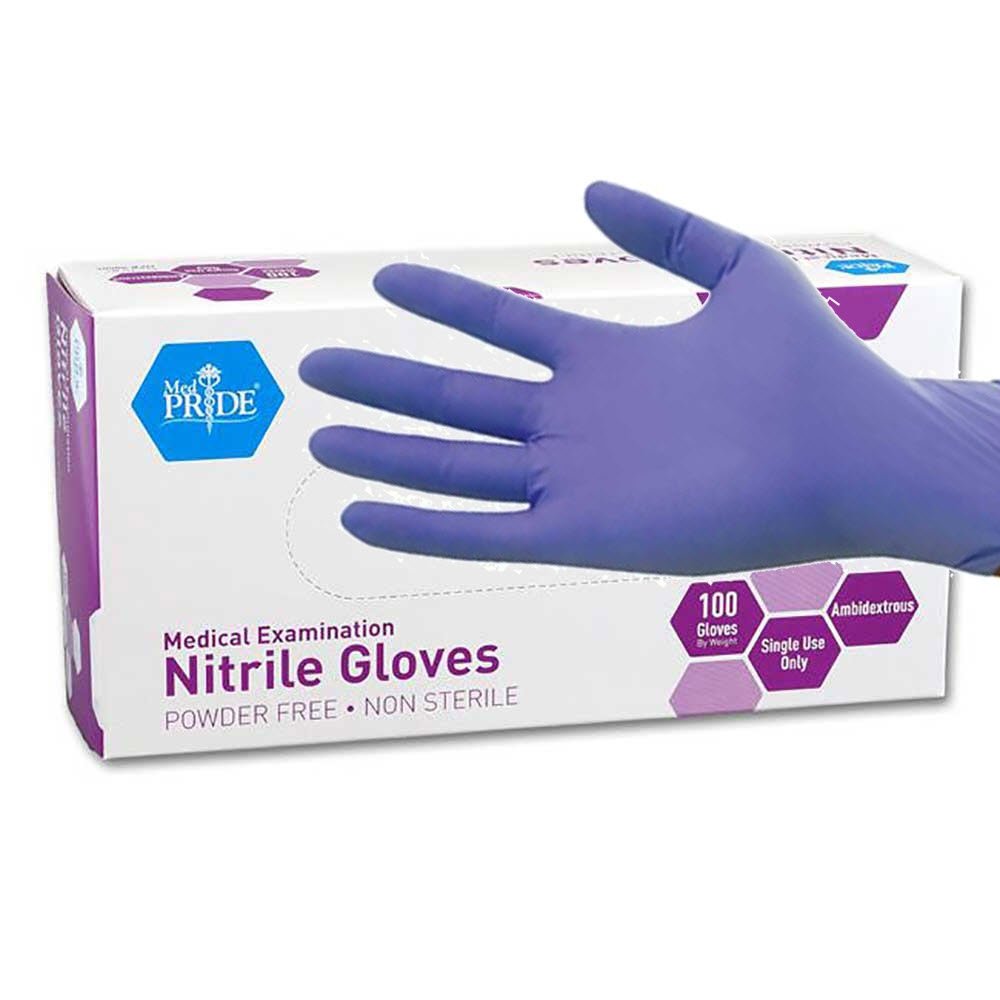 MedPride PowderFree Nitrile Exam Gloves, Medium, Case/1000
