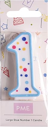 PME Blue Number 1 Candle Large Size 63 mm On Wooden Stick view 2