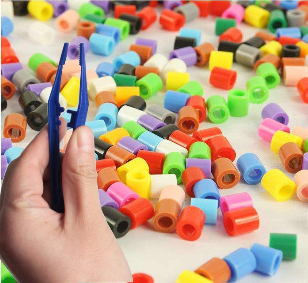 Maxdot 10 Pieces Beads Tweezers Plastic Craft Tweezers for DIY Blue and Green talkingbread.co.il