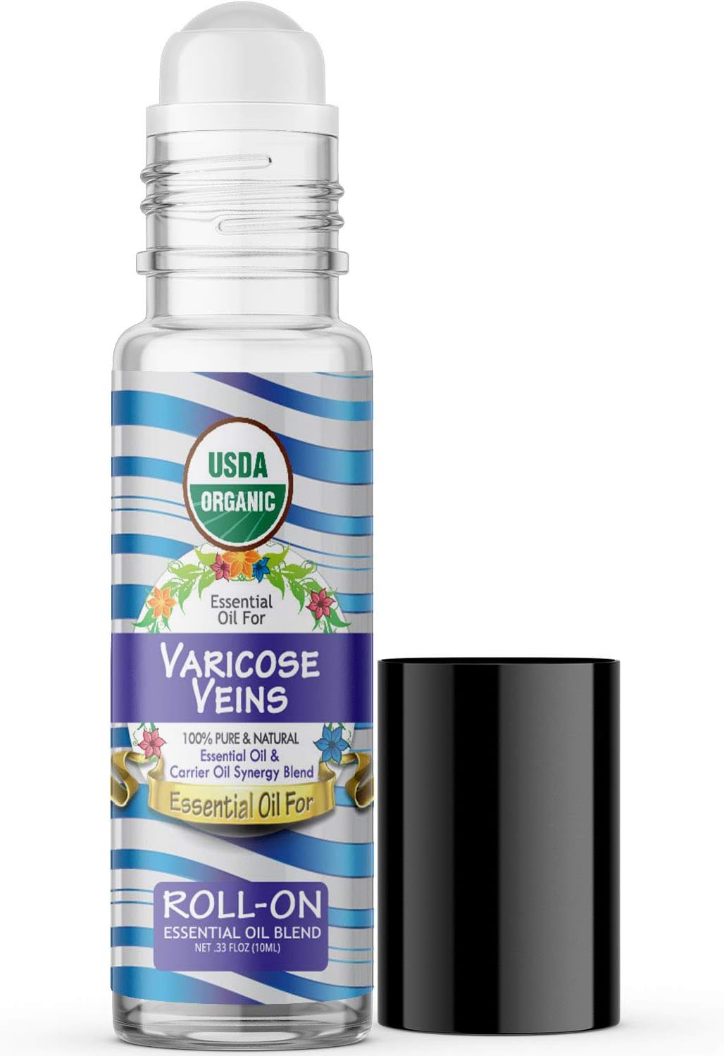 Essential Oil for Varicose Veins (USDA Organic - 100% Pure) Pre-Diluted Blend of Essential Oils Recommended by Aromatherapists for Aromatherapy - 10ml