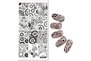 Mezerdoo 1Pcs Wrench Chain Gear Wheel Nail Art Stamping Template Image Plate
