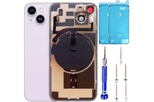 ZVB 14 Back Glass Replacement Kit with Plate & Flex Cable and All Parts, Purple, 6.1 Inch for iPhone 14 Back Cover Glass, with Repair Tools (Purple)