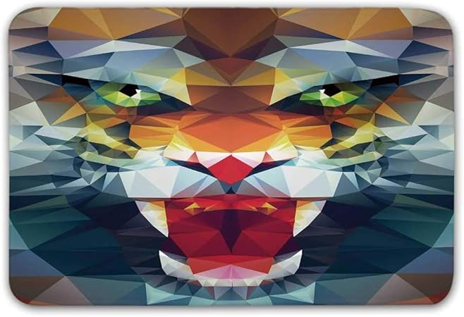 Tapete de la puerta delantera del tigre, retrato de un animal desde la