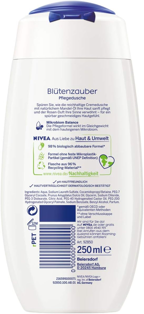 NIVEA Blütenzauber shower (250 ml), delicately scented shower gel with velvety soft foam, rich cream shower with valuable almond oil - Image 3