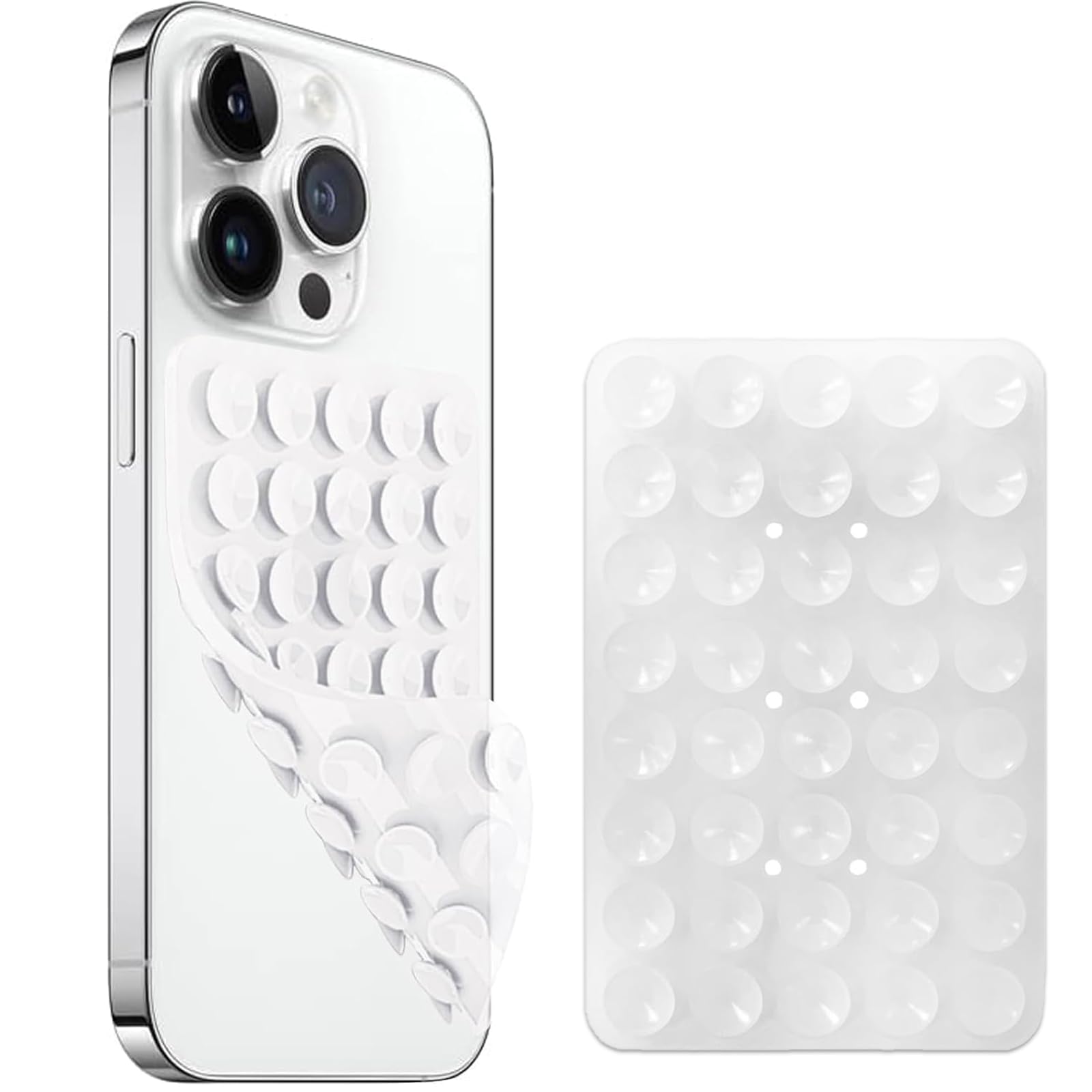 Photo 1 of Silicone Suction Cup Phone Case Mount Double Sided, Non Slip Phone Accessories Mount, Hands-Free Strong Grip Holder for Selfies and Videos Creators (Transparent)