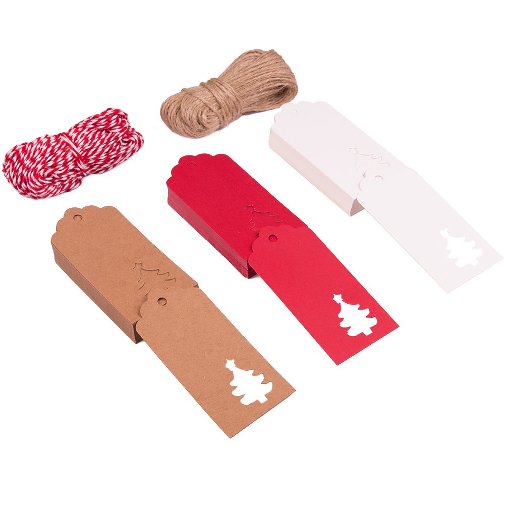 Marrone) 100 Pezzi Etichette Regalo In Carta Kraft - Etichette - Foto 8