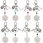 DELORIGIN 8Styles Horse Saddle And Bridle Charm Clip 8pc Horse Theme Tibetan Style Alloy Pendants Bless This Horse Rider Keep Safe Horse Stuff Horse Gifts for Hobby Horse Christmas Keychain
