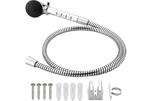 LIBERAQUAR RV Shower Head with Hose - Non-Metallic Outdoor RV Shower Kits Replacement with Pause Function for RVs, Fifth Wheels, Motor Homes, Travel Trailers, Campers, Boats, Chrome