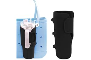BATFSM Bogg Bag Cup Holder for Stanley Bogg Bag Drink Holder Attachment 40OZ Water Bottle Holder Adjustable Cup Holder Accessories for Bogg Bag/Beach Hole Bag Take Out Cup Carriers(Black)