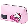 Impressions Vanity Hello Kitty Cosmetic Pouch with Waterproof Faux Leather,Zippered Bag For Travel Size Toiletries, Makeup Bag Organizer With Inside Pocket With Extra Slip Pocket (Pink Animal)