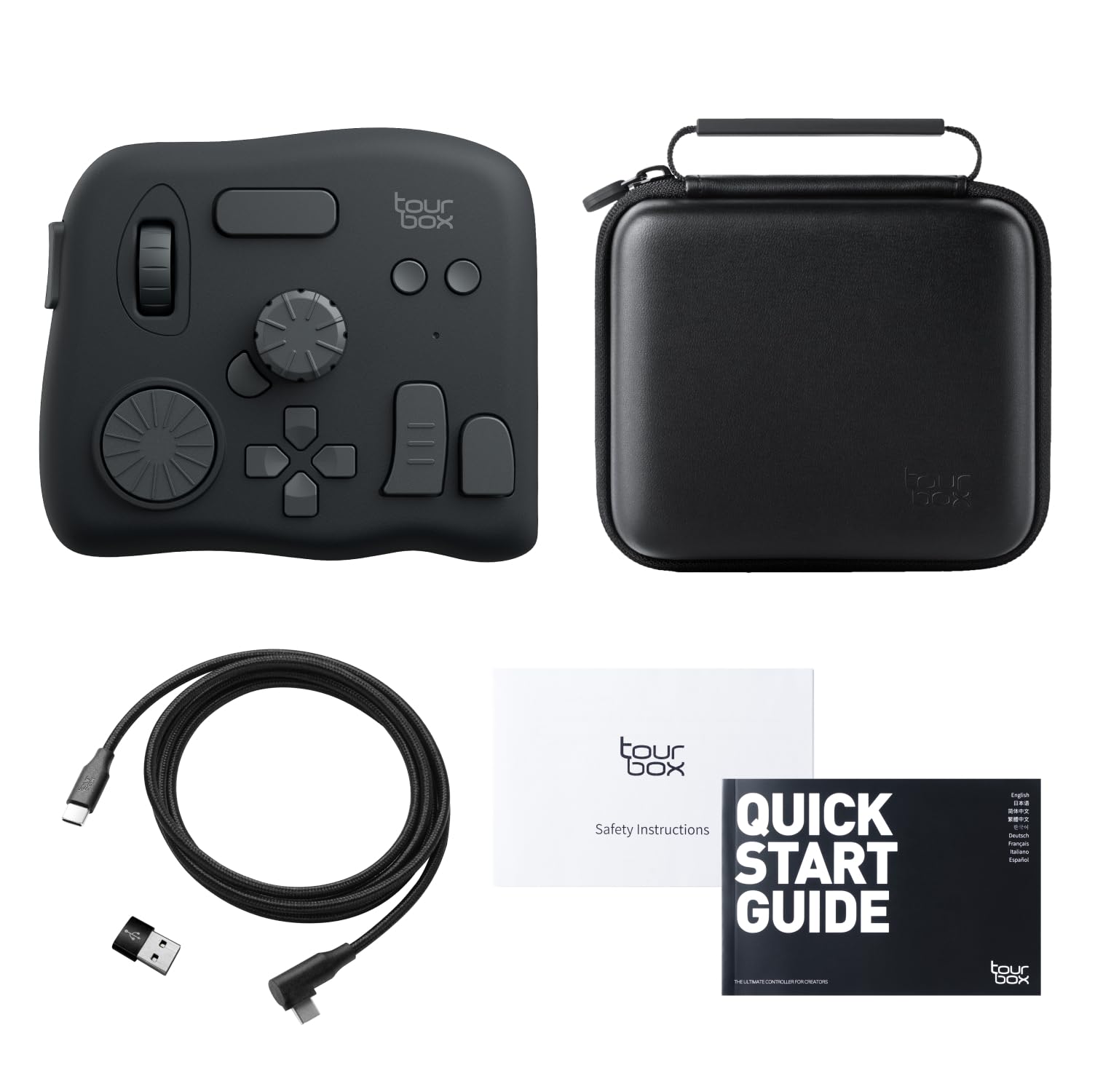TourBox NEO - Custom Controller for Photo Video Editing, Color Grading, Ilustration, MacOS/Windows, Photoshop Lightroom Davinci Resolve After Effects Premiere FCPX Programmable Keyboard Bundle