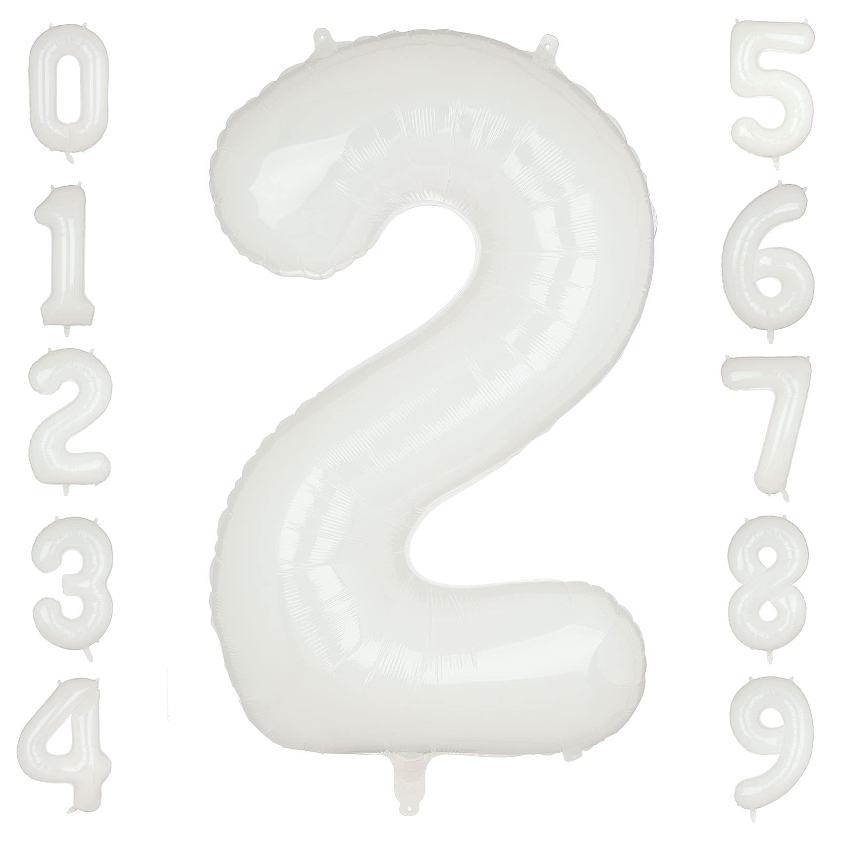 Large Foil Number 2 Balloons White Big Mylar Helium Balloon Birthdays Party Decorations Supplies 40 Inch