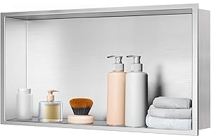 Elefloom Shower Niche, Stainless Steel Elegant Bathroom Niche, No Tile Needed Recessed Shower Shelf Organizer for Storage