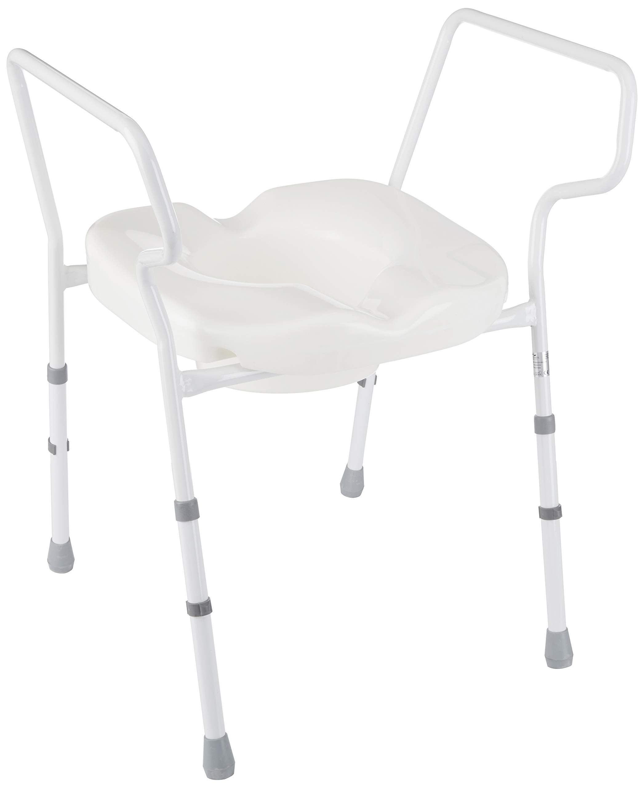 Homecraft Stirling Elite Toilet Frame with Raised Seat, Bathroom Support with Handles & Secure Feet, Rail System and Built-Up Elevated Seat for Bathroom Safety, Mobility Aid for Elderly & Disabled