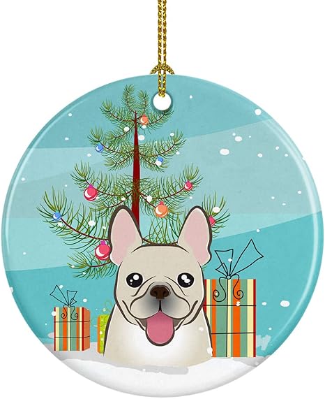 Amazon Caroline S Treasures クリスマスツリーとフレンチブルドッグ セラミックオーナメント マルチカラー インテリア オンライン通販