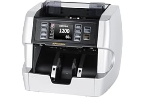 NUCOUN VC-7S Silver Bank Grade Money Counter Machine Mixed Denomination Value Counting Serial Number Multi Currency Enabled 2CIS/UV/IR/MG/MT Counterfeit Detection Cash Bill Value Counter