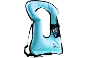 Rrtizan Snorkel Vest Adults, Inflatable Swim Vest Adult for Diving, Snorkeling, Kayaking, Swimming, Supports Up to 220 lbs