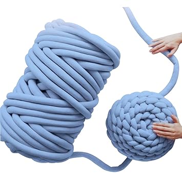 Bloomma Strickwolle, grobe Wolle, Polyacrylnitrilfaser, für handgefertigte Schals, Teppich, Mütze, Pullover, blau, as show