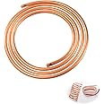 XIFOWE 99.9% Copper Tube 1/4" OD x 3/16" ID 5 Ft, Tube Wall: 1/32", Refrigeration Seamless Round T2 Pure copper tubes, Soft Coil Copper Tubing, Used In Refrigerators, Air conditioners, DIY projects...