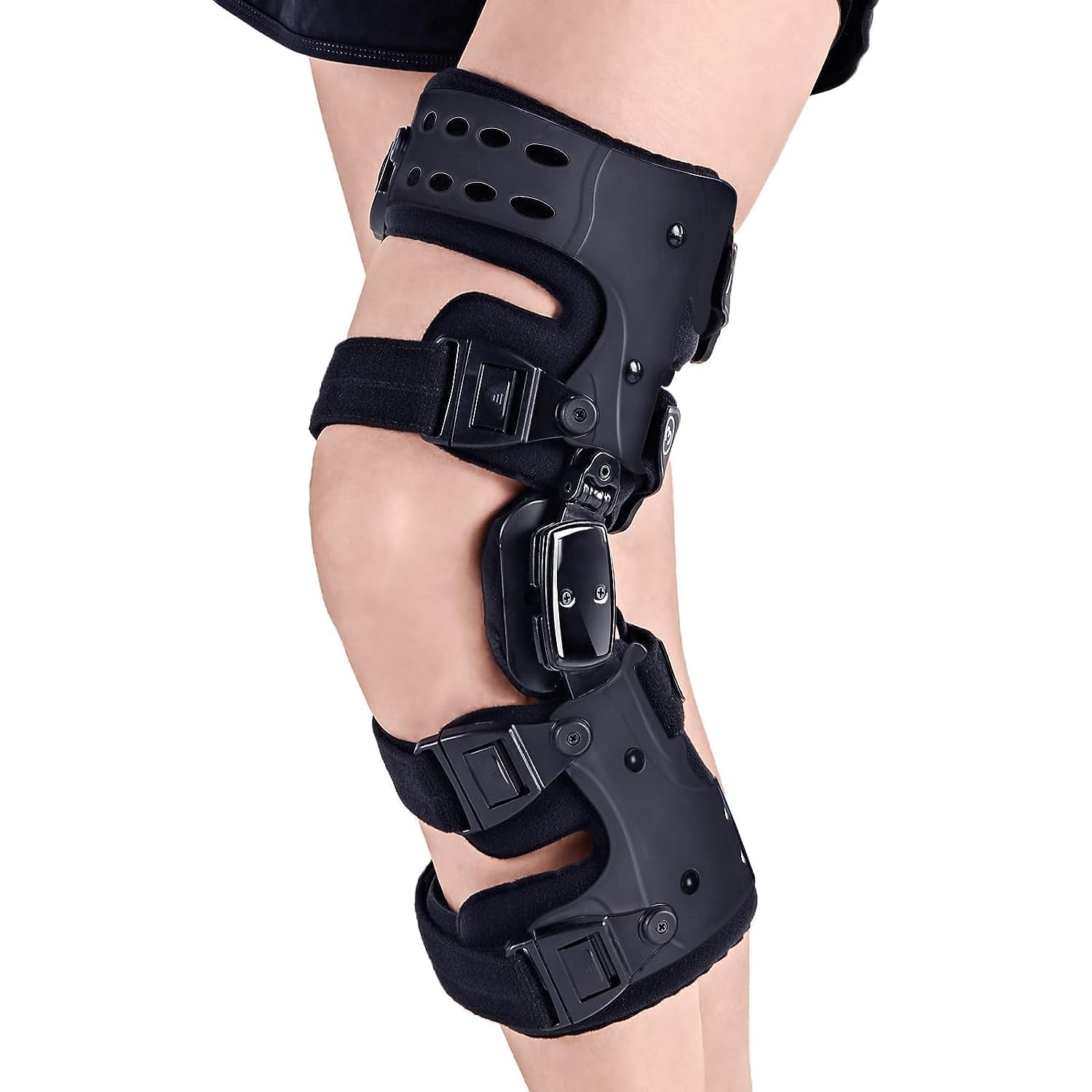 Photo 1 of RISURRY OA Unloader Knee Brace- Unloader Knee Brace for Osteoarthritis, Arthritis Pain, Cartilage Repair, Bone on Bone Knee Joint Pain, Lateral Degeneration Knee Support (Black Left)