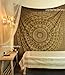Popular Handicrafts d Kp714 Elephant Tapestry Wall Hanging Hippie Bohemian Mandala Wall Art With Metallic Shine tapestries (215x230cms) Gold on Black dye