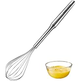 Huakai Stainless Steel Small Whisk, 10-Inch | For Cooking, Cheese, Coffee, Flour, Eggs。which works great for cups and small containers