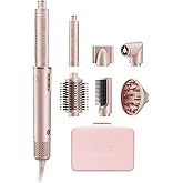 7MAGIC 7 in 1 Hair Styler & Hair Dryer Brush, Negative Ionic Hot Air Styler, 120 Volts, 1400W Powerful Blow Dryer Brush & Multi-Style for Straight, Wavy, Curly, and Coily Hair, Travel Case, Pink