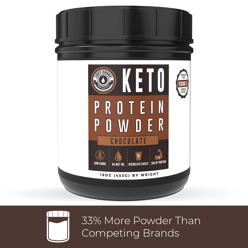 Keto Collagen Protein Powder Chocolate 10g GrassFed Collagen, 5g MCT
