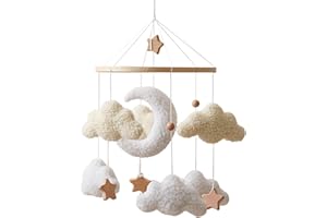 Kids Mobile for Crib | Rotating Soothing Aesthetic - Bohemian Crib Mobile Cloud | for Bassinet Living Room Wall Window Home P
