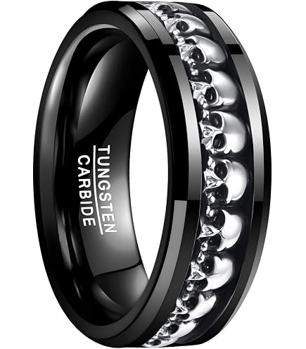 SAINTHERO Men's Vintage Stainless Steel Band Rings Gothic Devil