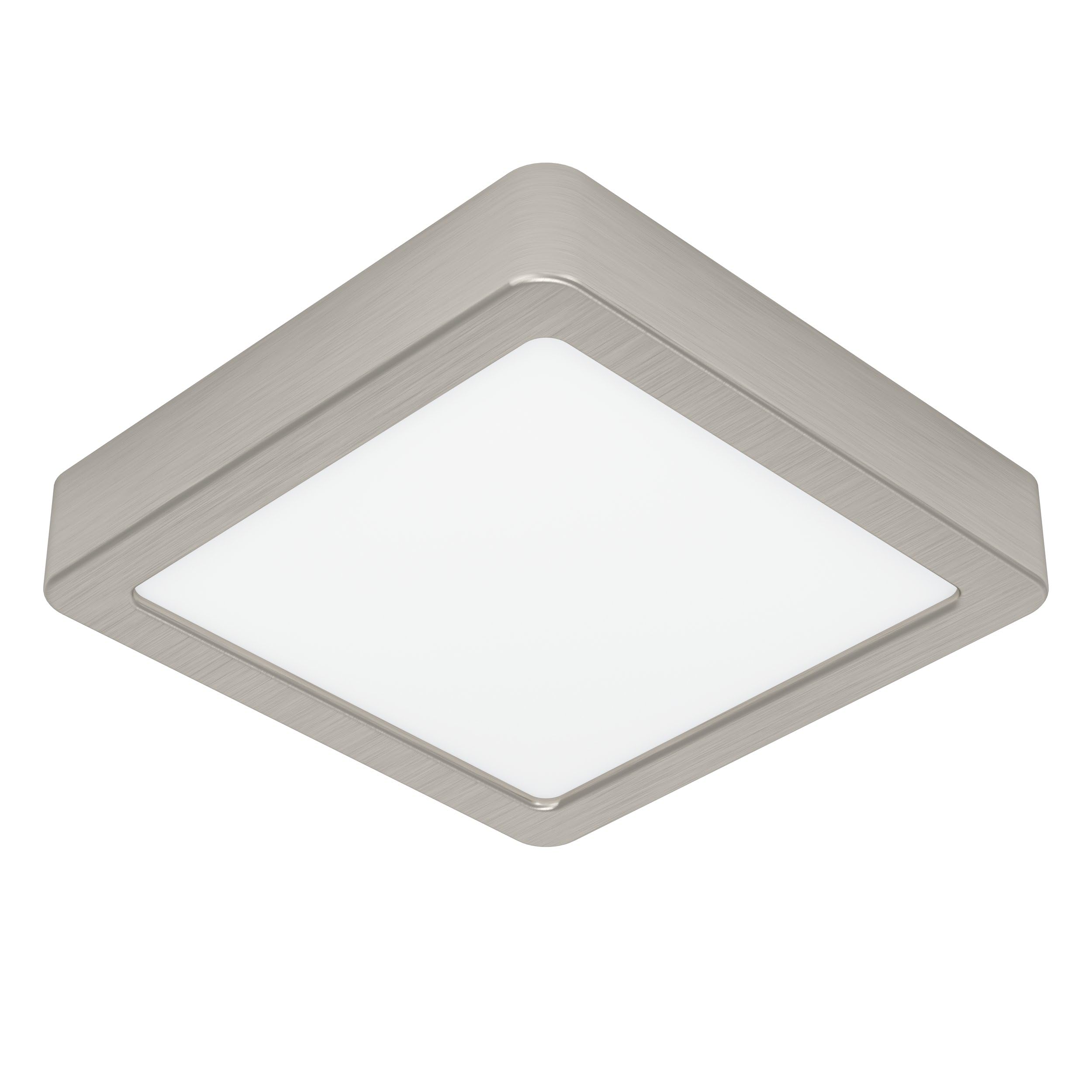 Eglo LED Ceiling Light Fitting Fueva 6, Square Ceiling lamp, Flush Light Fixture, Plastic in Silver and White, Ceiling Lighting Warm White-Cold White, 15x15 cm