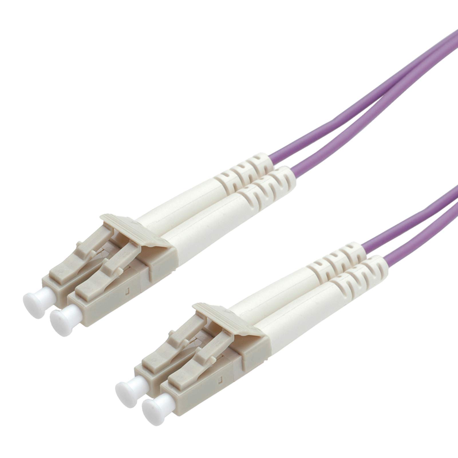 Roline Fibre Optic Jumper Cable, 50/125 µm | LC/LC | LWL Network cable | Fiber optic cable | OM4 Duplex patch cable | purple | 1 m
