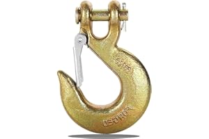 YGPHO 1 Pack 3/8" Heavy Duty Chain Hook, Grade 70 Forged Steel Clevis Slip Hook with Safety Latch for Trailer Truck Transport Chain, 18000 Lbs Working Load Limit, Safety Chain Hooks