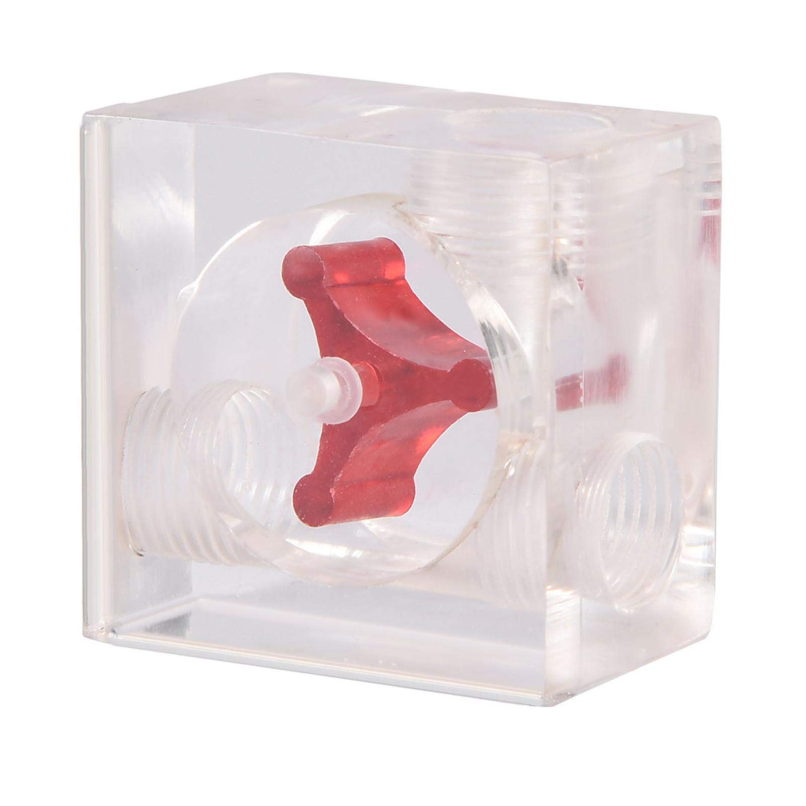 VBESTLIFE Flow Indicator, Cooling Flow Meter Sensor with 3 Impeller Blades for PC Water Cooling System G1/4 Thread(Quadrate 3 Ways)