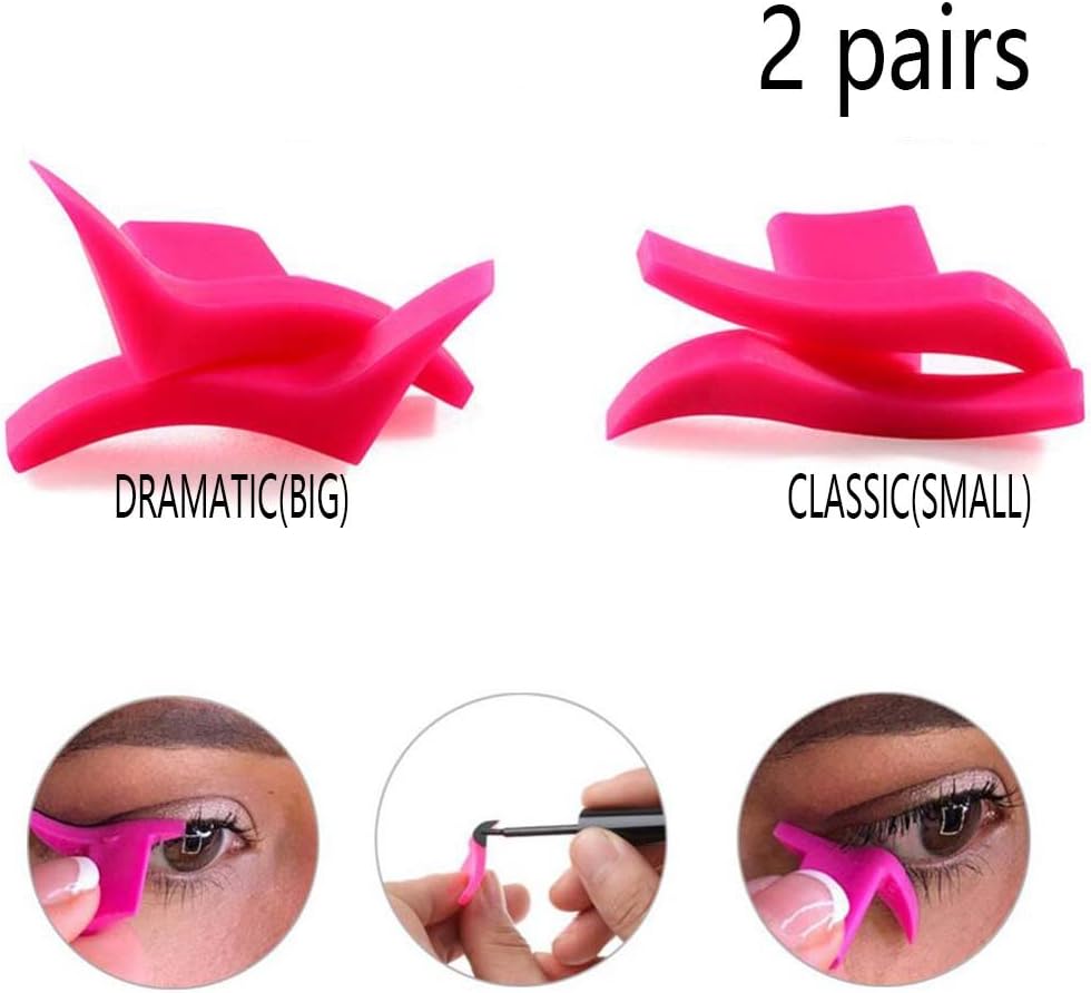 COSHINE Eye Liner Wing Stamp Silicone Winged Eyeliner Stamp, 2 Pairs of Classic and Dramatic