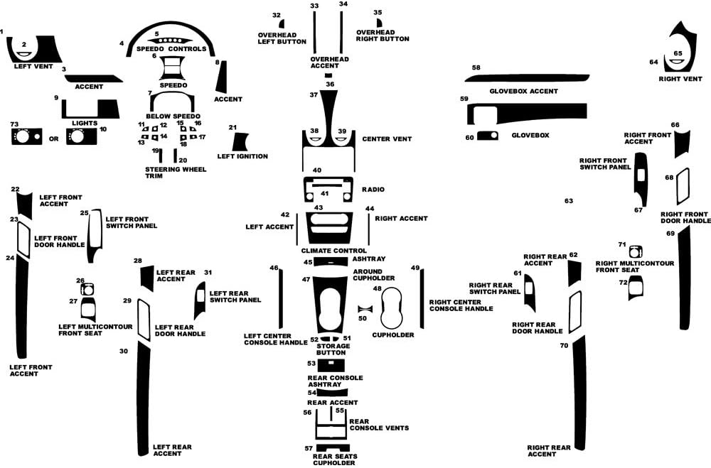 Rvinyl Rdash Dash Kit Decal Trim for Mercedes-Benz M-Class 2006-2011 - Wood Grain (Mahogany)