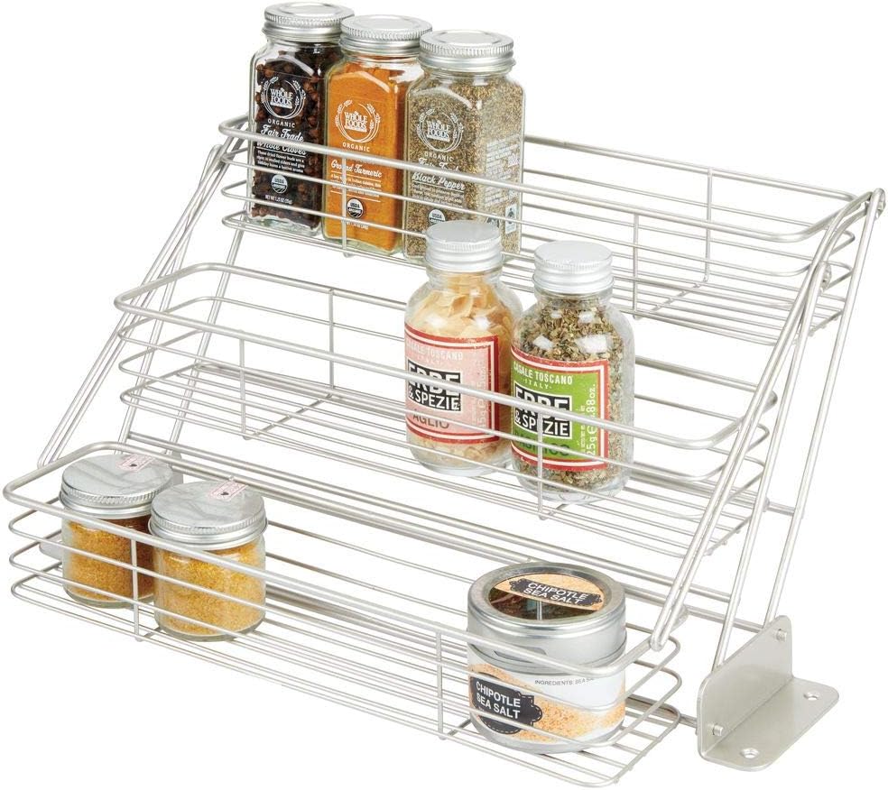 mDesign Retractable Kitchen Storage Organiser — 3Tier Pantry Storage
