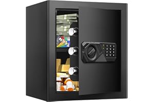 2.0 Cub Small Fireproof Safe for Home Use, Digital Home Safes Fireproof Waterproof with Programmable Keypad, Spare Keys and R