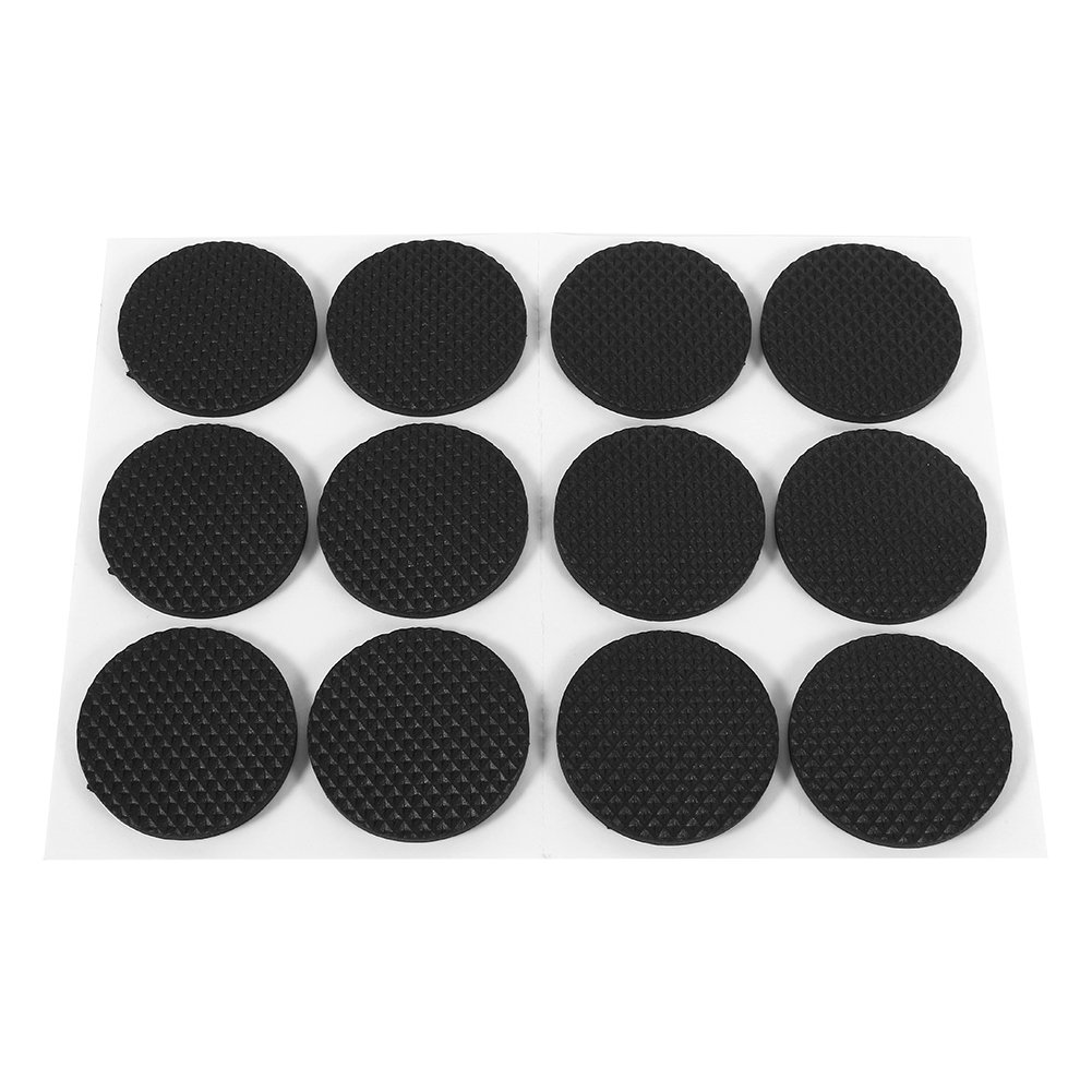 12Pcs Circular Black Non-Slip Self Adhesive Rubber Feet Pads Protectors Furniture for Cabinets Small Appliances Electronics Picture Frames Furniture Drawers Cupboards